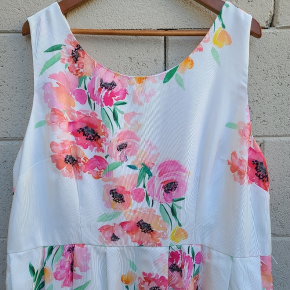 Modcloth | Hotline Watercolor Pink Spring Floral A-line Tulle Dress Plus Size 3X - Picture 4 of 16